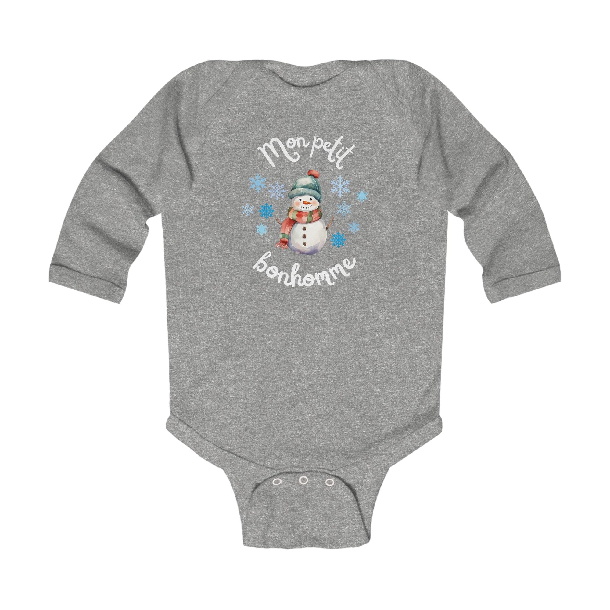 Mon petit bonhomme de neige baby bodysuit