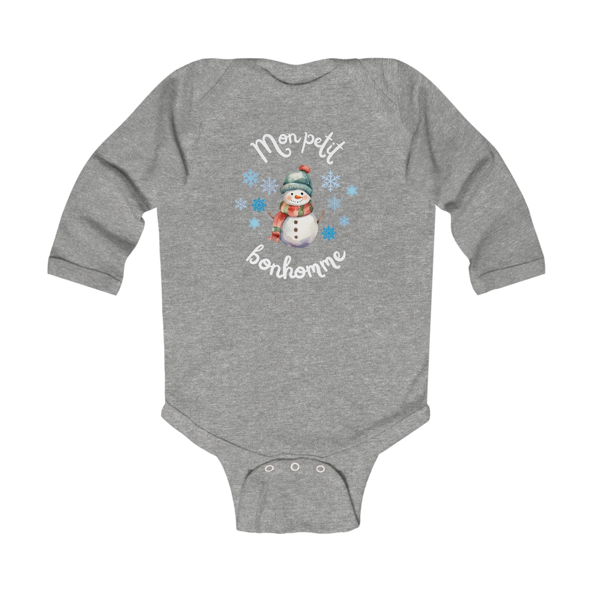 Mon petit bonhomme de neige baby bodysuit