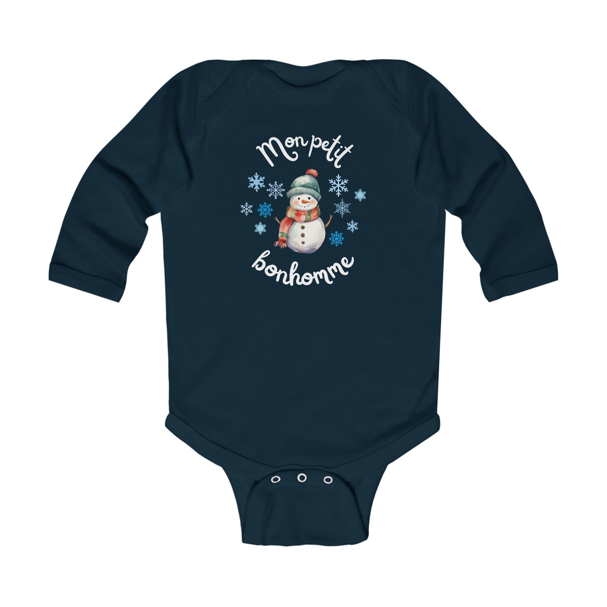 Mon petit bonhomme de neige baby bodysuit