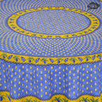 French Provencal tablecloth - Acrylic coated cotton, Spill-proof - 70" Round - Monaco blue | Le Cluny
