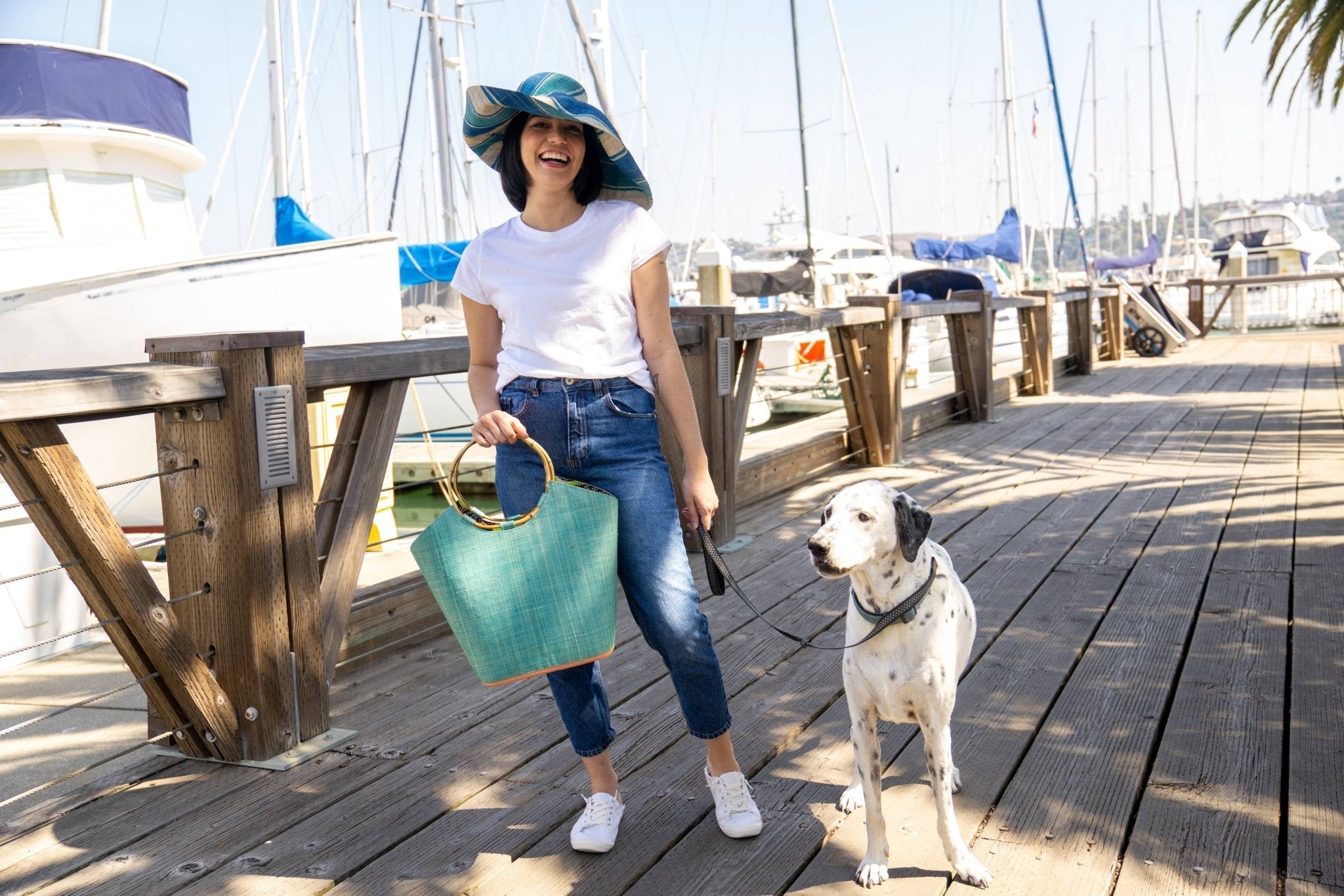 Monica 5" & 7" Wide Brim Stripe Packable Straw Sun Hats La Vie Bien Monica 5" & 7" Wide Brim Stripe Packable Straw Sun Hats