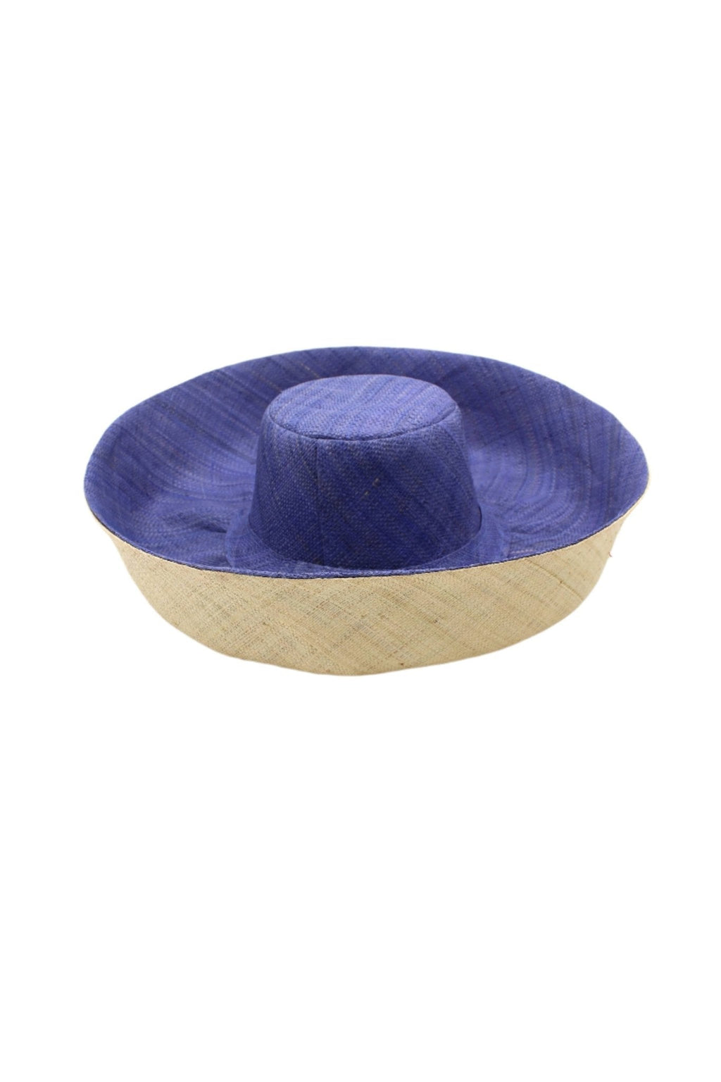 Monica 7" Wide Brim Two Tone Packable Straw Sun Hat La Vie Bien Monica 7" Wide Brim Two Tone Packable Straw Sun Hat