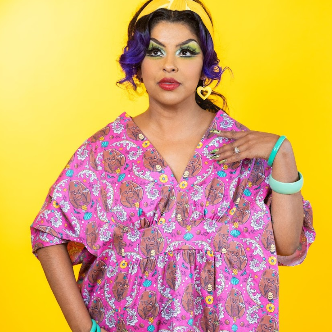 Monkey Business Maxi Caftan in Magenta Madness Caftan La Vie Bien Monkey Business Maxi Caftan in Magenta Madness