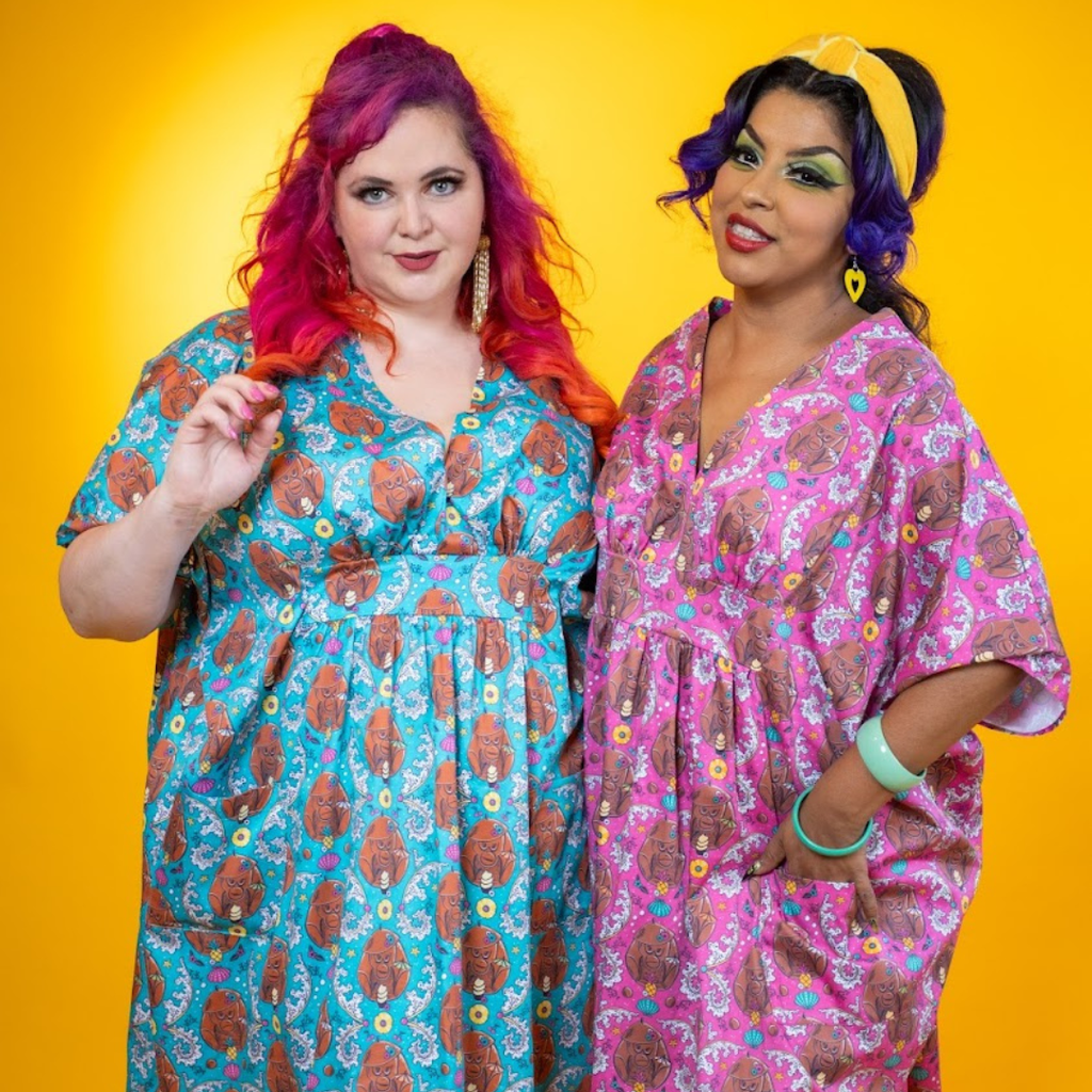 Monkey Business Maxi Caftan in Magenta Madness Caftan La Vie Bien Monkey Business Maxi Caftan in Magenta Madness