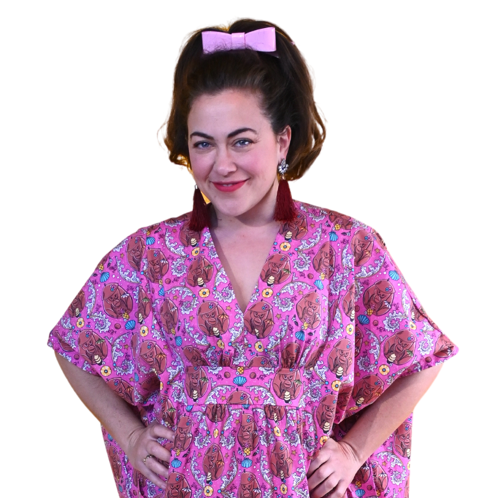 Monkey Business Maxi Caftan in Magenta Madness Caftan La Vie Bien Monkey Business Maxi Caftan in Magenta Madness