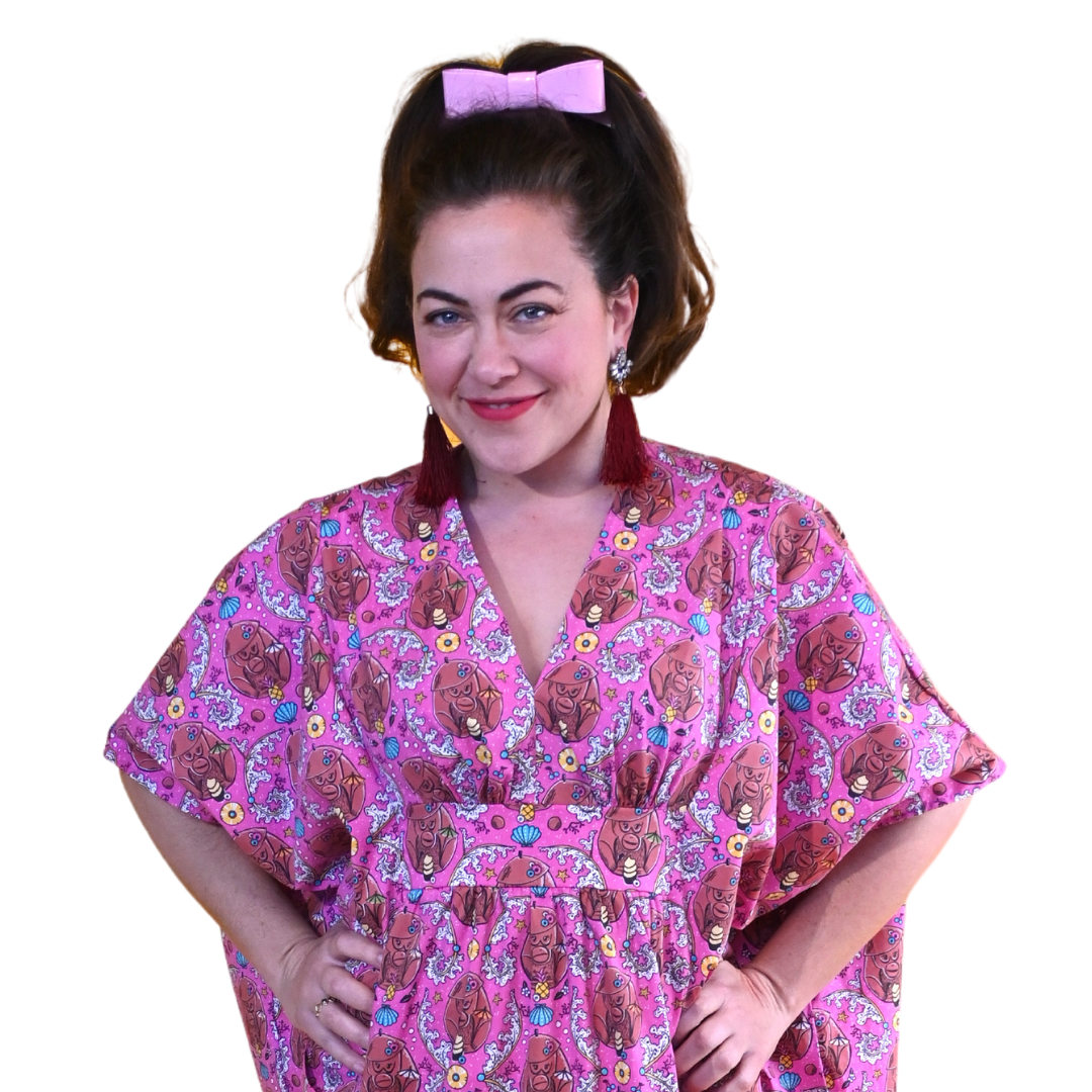 Monkey Business Maxi Caftan in Magenta Madness Caftan La Vie Bien Monkey Business Maxi Caftan in Magenta Madness