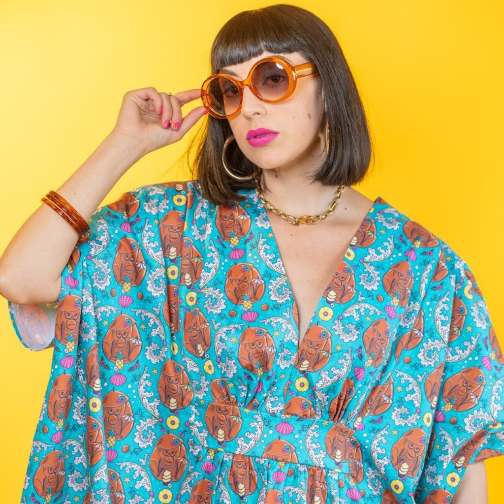 Monkey Business Midi Caftan in Blue Hawaiian Caftan La Vie Bien Monkey Business Midi Caftan in Blue Hawaiian