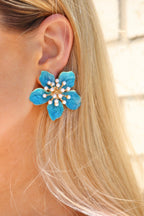 Monroe Statement Earrings - Blue