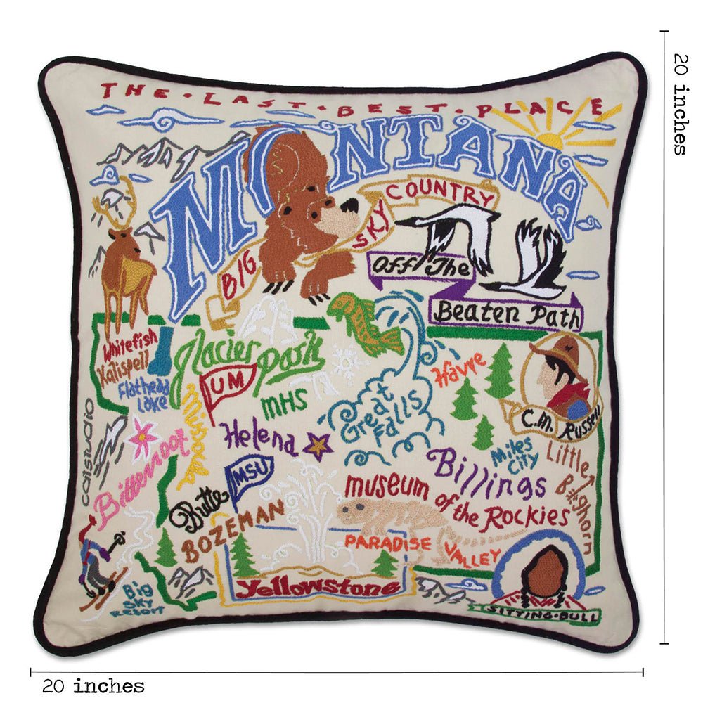 Montana Hand - Embroidered Pillow Pillows La Vie Bien Montana Hand - Embroidered Pillow