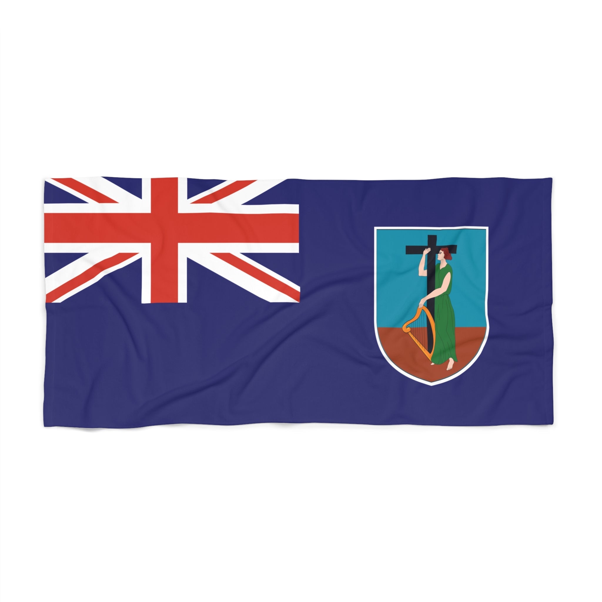 Montserrat Flag Beach Towel Beach Towel (Generic Brand) La Vie Bien Montserrat Flag Beach Towel