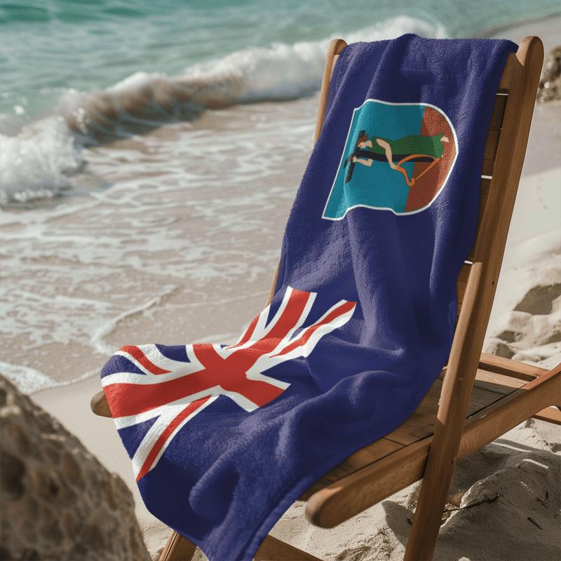 Montserrat Flag Beach Towel Beach Towel (Generic Brand) La Vie Bien Montserrat Flag Beach Towel