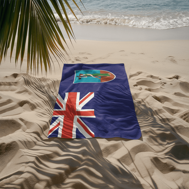 Montserrat Flag Beach Towel Beach Towel (Generic Brand) La Vie Bien Montserrat Flag Beach Towel
