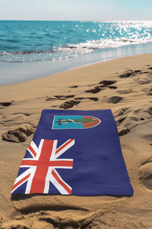 Montserrat Flag Beach Towel Beach Towel (Generic Brand) La Vie Bien Montserrat Flag Beach Towel