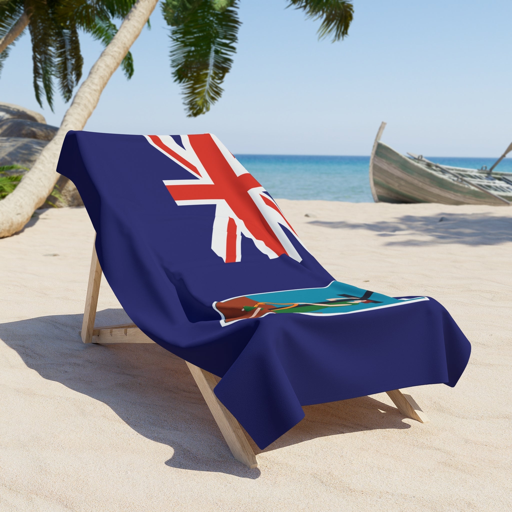 Montserrat Flag Beach Towel Beach Towel (Generic Brand) La Vie Bien Montserrat Flag Beach Towel