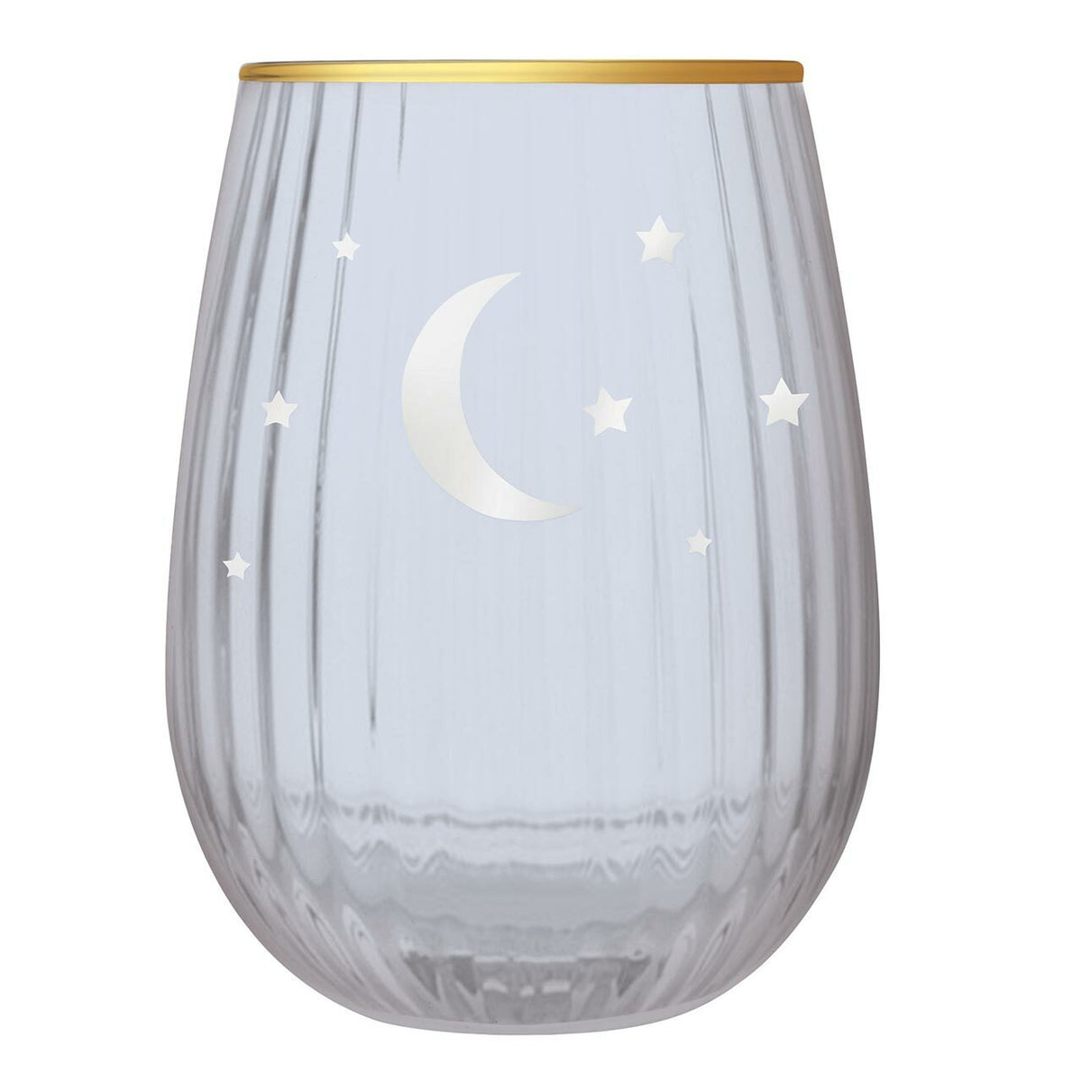 Moon and Stars Beveled Stemless Wine Glass | 19 Oz. Wine Glass La Vie Bien Moon and Stars Beveled Stemless Wine Glass | 19 Oz.
