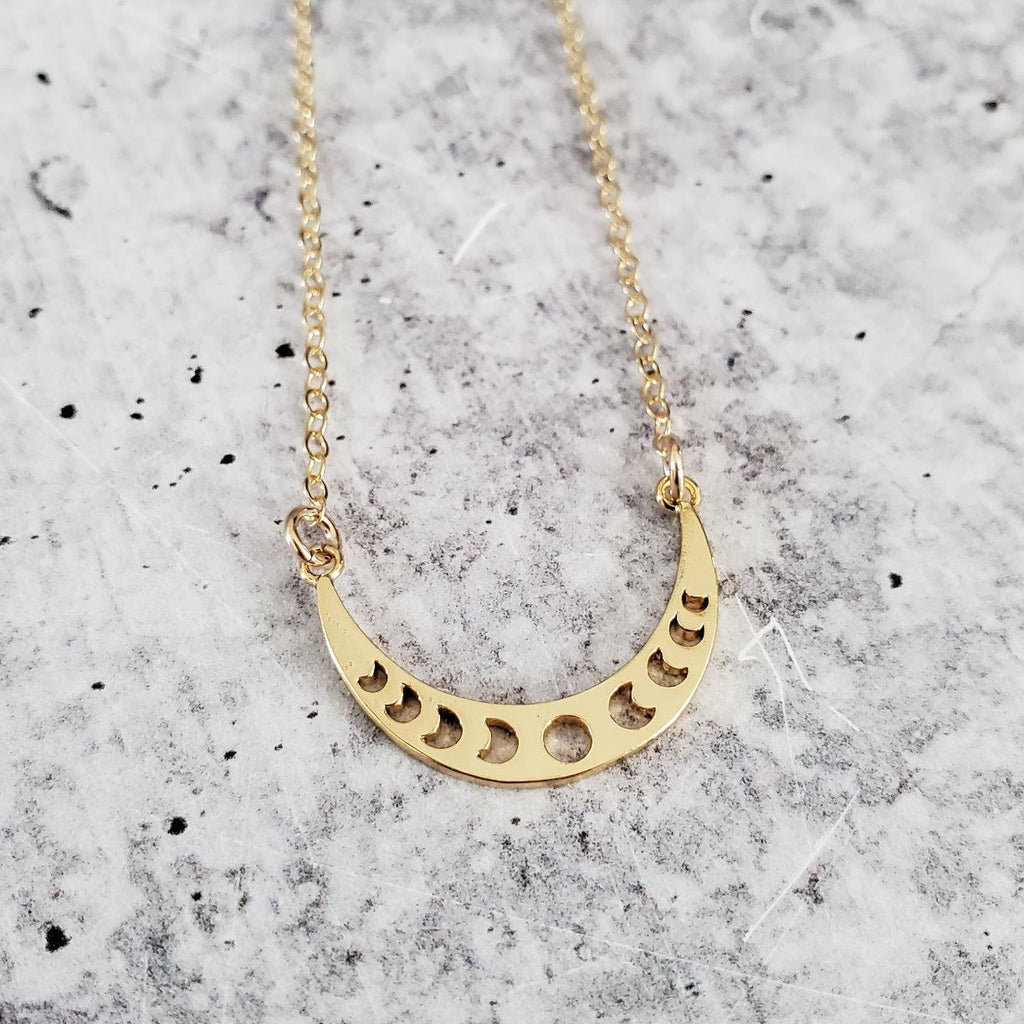 Moon Phases Gold Layering Necklace La Vie Bien Moon Phases Gold Layering Necklace