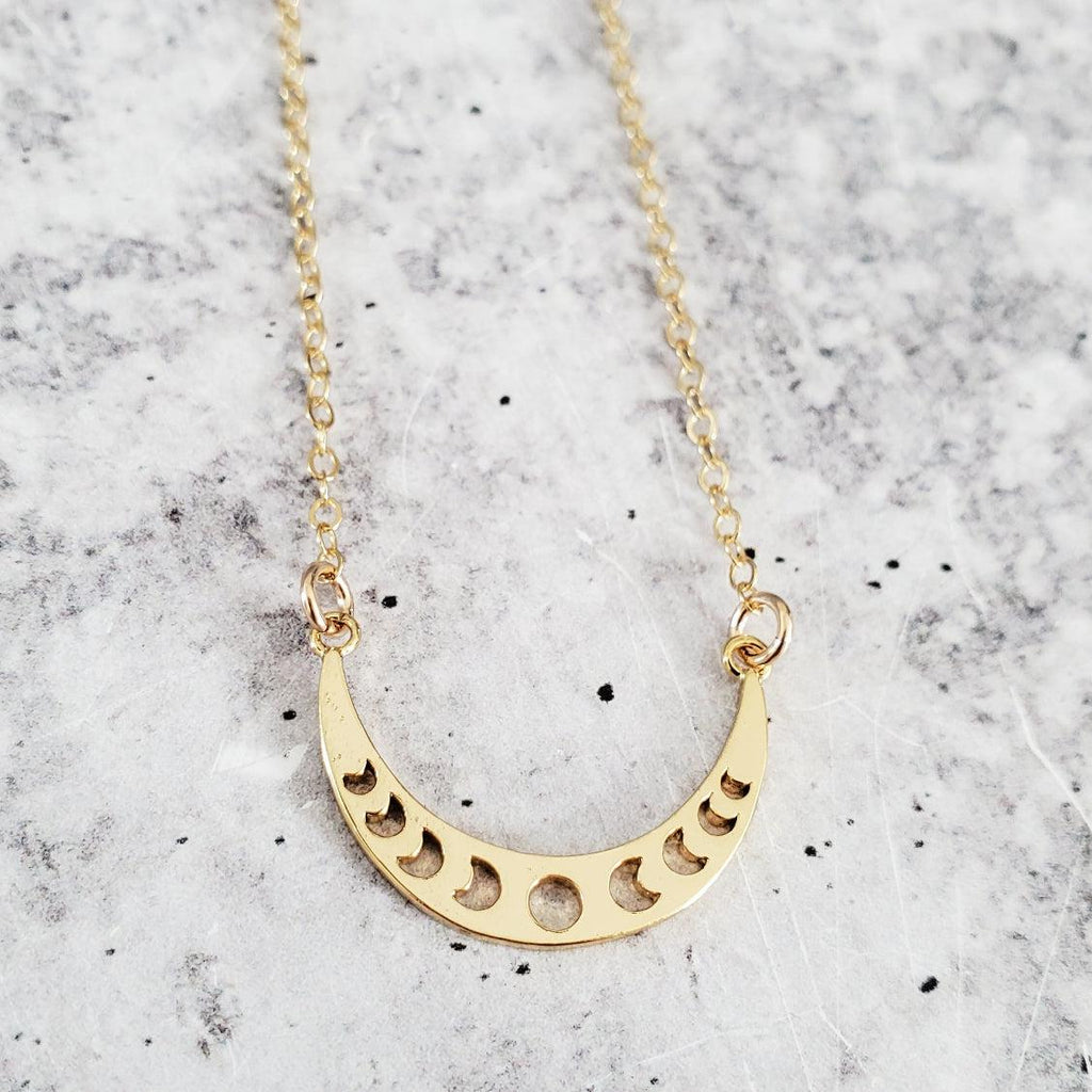Moon Phases Gold Layering Necklace La Vie Bien Moon Phases Gold Layering Necklace