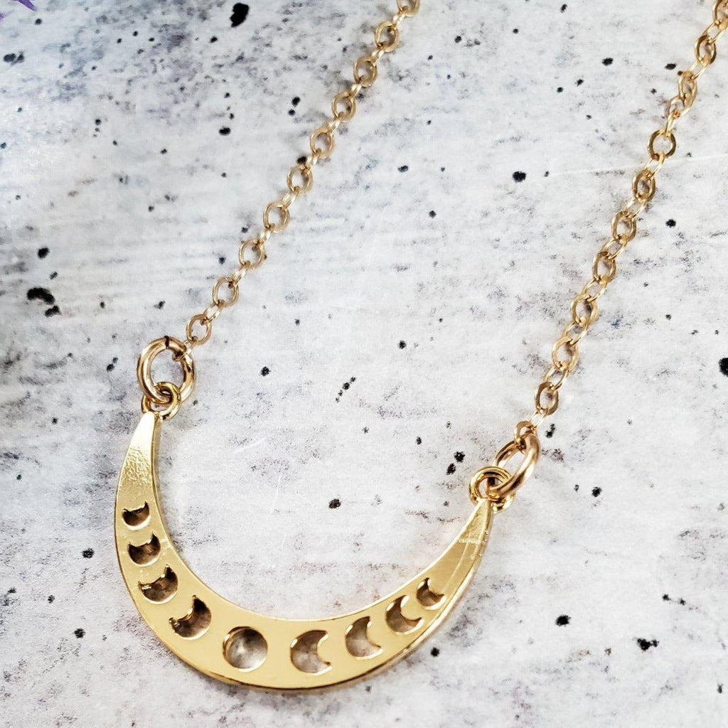 Moon Phases Gold Layering Necklace La Vie Bien Moon Phases Gold Layering Necklace