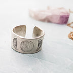 Moon Phases Sterling Silver or 14k Gold Filled Wide Open Back Ring Finger Rings La Vie Bien Moon Phases Sterling Silver or 14k Gold Filled Wide Open Back Ring