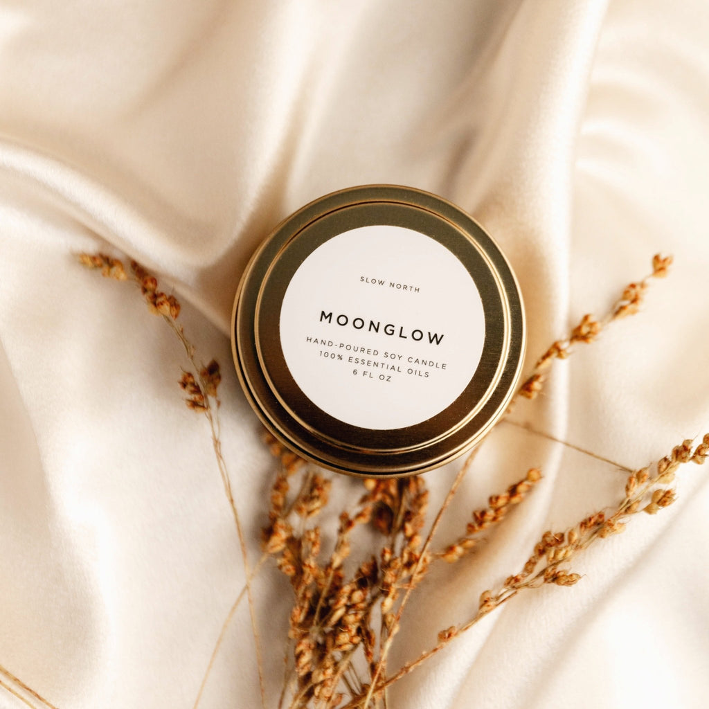 Moonglow - Patchouli + Cinnamon + Black Pepper Travel Tin Candles La Vie Bien Moonglow - Patchouli + Cinnamon + Black Pepper