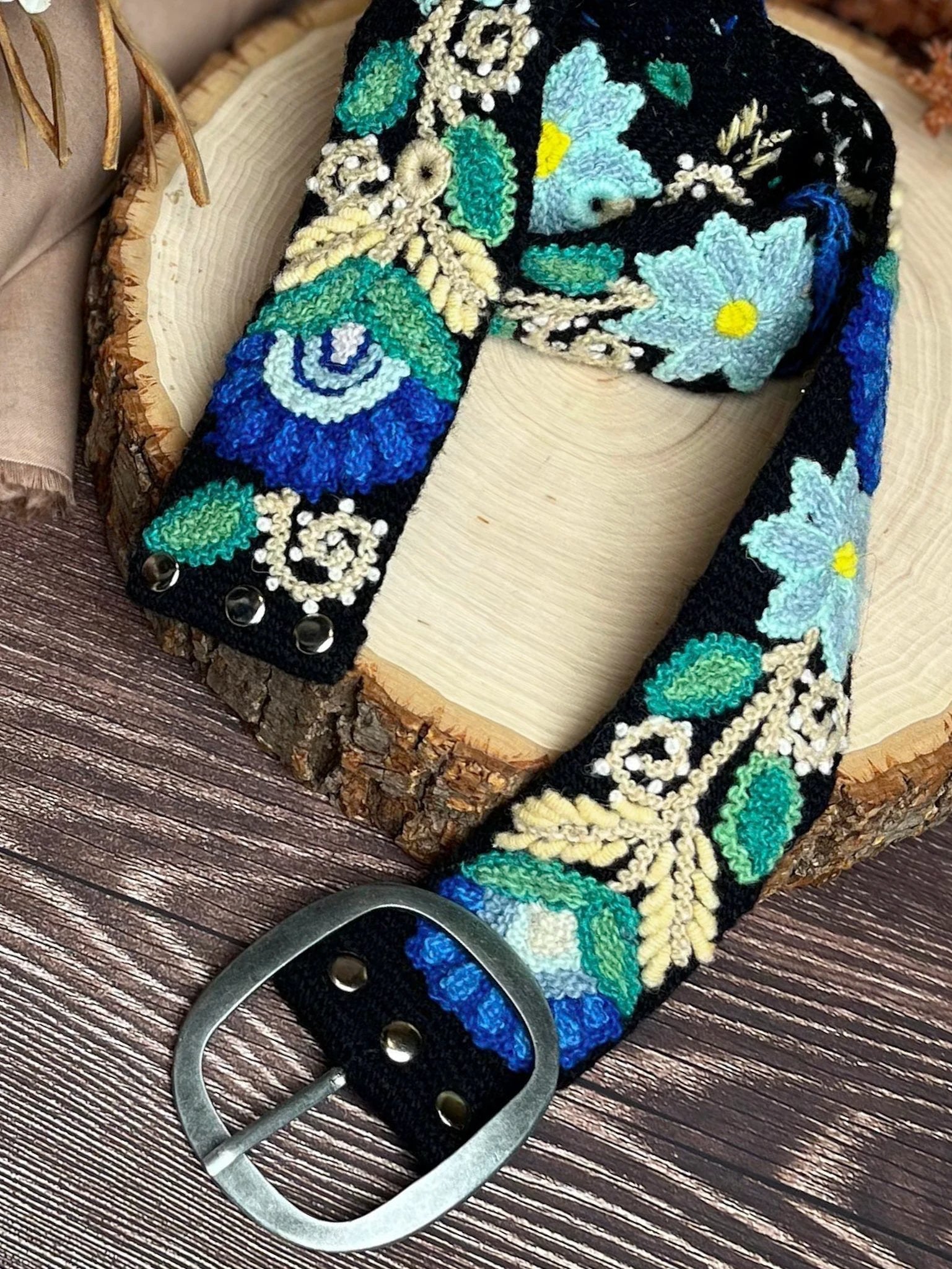 Moonlit Garden Embroidered Belt by Ash & Rose