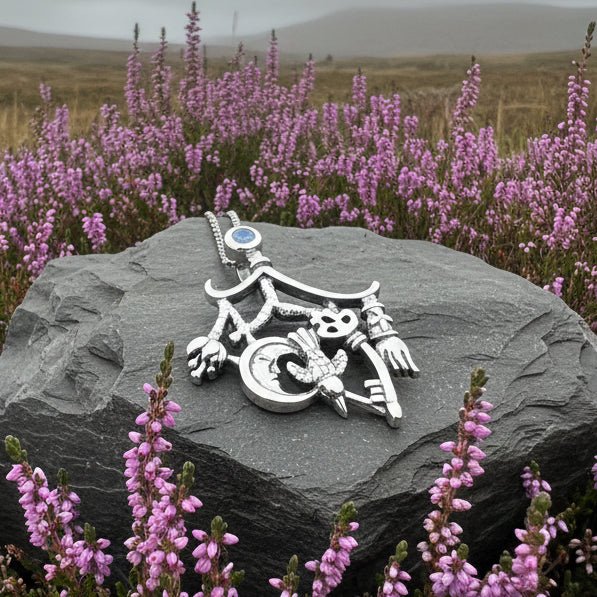 Moonstone Italian Cimaruta Pendant in Sterling Silver Pendant La Vie Bien Moonstone Italian Cimaruta Pendant in Sterling Silver