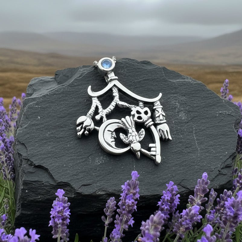 Moonstone Italian Cimaruta Pendant in Sterling Silver Pendant La Vie Bien Moonstone Italian Cimaruta Pendant in Sterling Silver