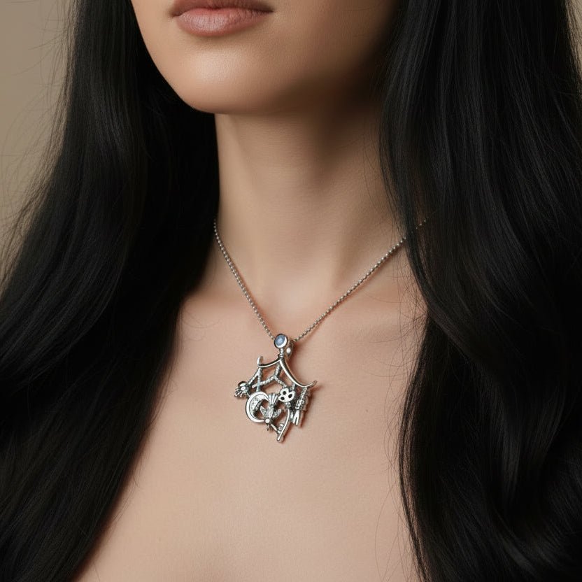 Moonstone Italian Cimaruta Pendant in Sterling Silver Pendant La Vie Bien Moonstone Italian Cimaruta Pendant in Sterling Silver
