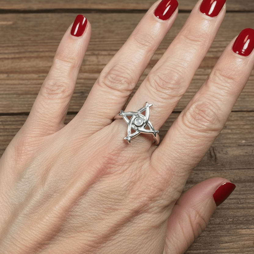 Moonstone Saint Brigid's Cross of Ireland Ring Ring La Vie Bien Moonstone Saint Brigid's Cross of Ireland Ring