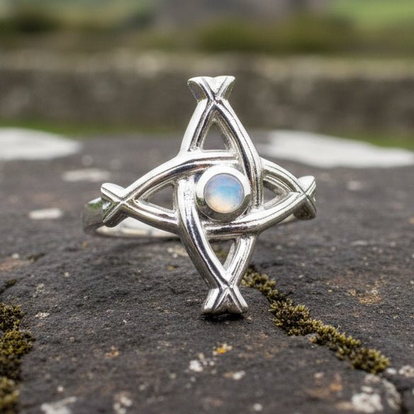 Moonstone Saint Brigid's Cross of Ireland Ring Ring La Vie Bien Moonstone Saint Brigid's Cross of Ireland Ring