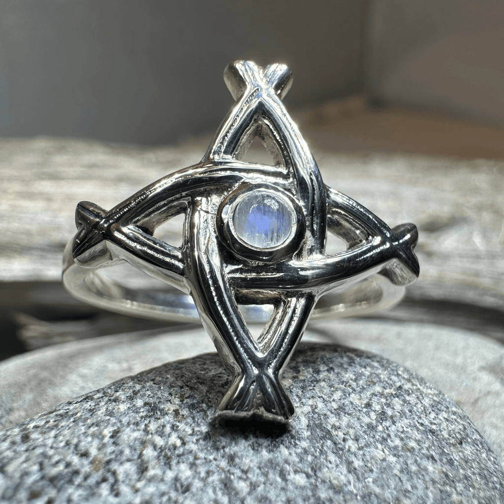 Moonstone Saint Brigid's Cross of Ireland Ring Ring La Vie Bien Moonstone Saint Brigid's Cross of Ireland Ring