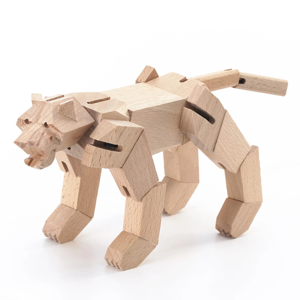 Morphits® Modern Wooden Tiger Decor – Interactive Puzzle & Art Piece