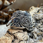 Morrigan Celtic Raven Ring in Sterling Silver Ring La Vie Bien Morrigan Celtic Raven Ring in Sterling Silver