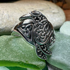 Morrigan Celtic Raven Ring in Sterling Silver Ring La Vie Bien Morrigan Celtic Raven Ring in Sterling Silver