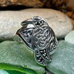 Morrigan Celtic Raven Ring in Sterling Silver Ring La Vie Bien Morrigan Celtic Raven Ring in Sterling Silver
