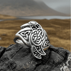 Morrigan Celtic Raven Ring in Sterling Silver Ring La Vie Bien Morrigan Celtic Raven Ring in Sterling Silver