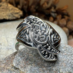 Morrigan Celtic Raven Ring in Sterling Silver Ring La Vie Bien Morrigan Celtic Raven Ring in Sterling Silver
