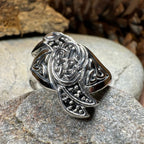 Morrigan Celtic Raven Ring in Sterling Silver Ring La Vie Bien Morrigan Celtic Raven Ring in Sterling Silver