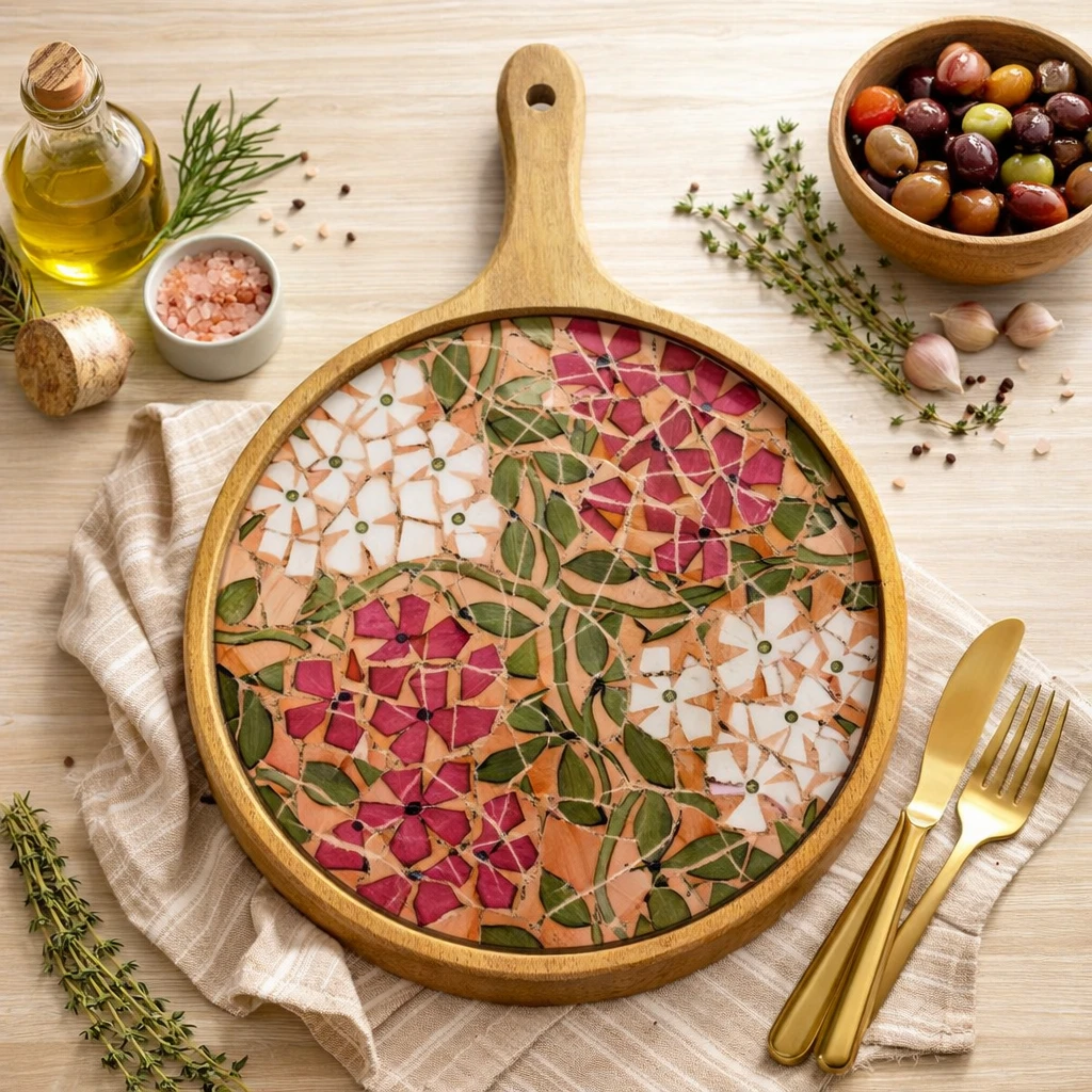 Charcuterie Board Pizza Serving Platter by Bohozena