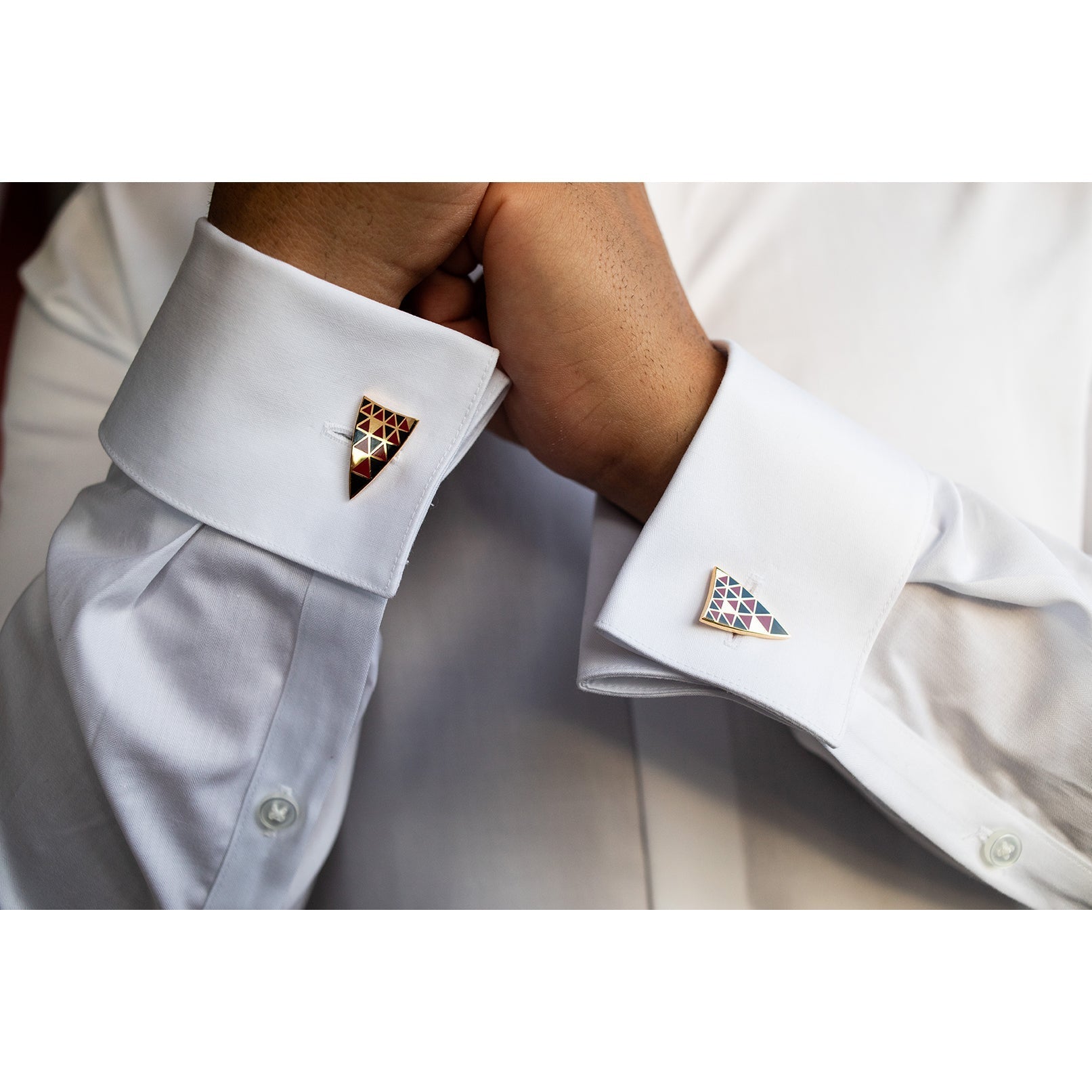 Mosaic Floor Triangle Cuff Links JEWELRY La Vie Bien Mosaic Floor Triangle Cuff Links