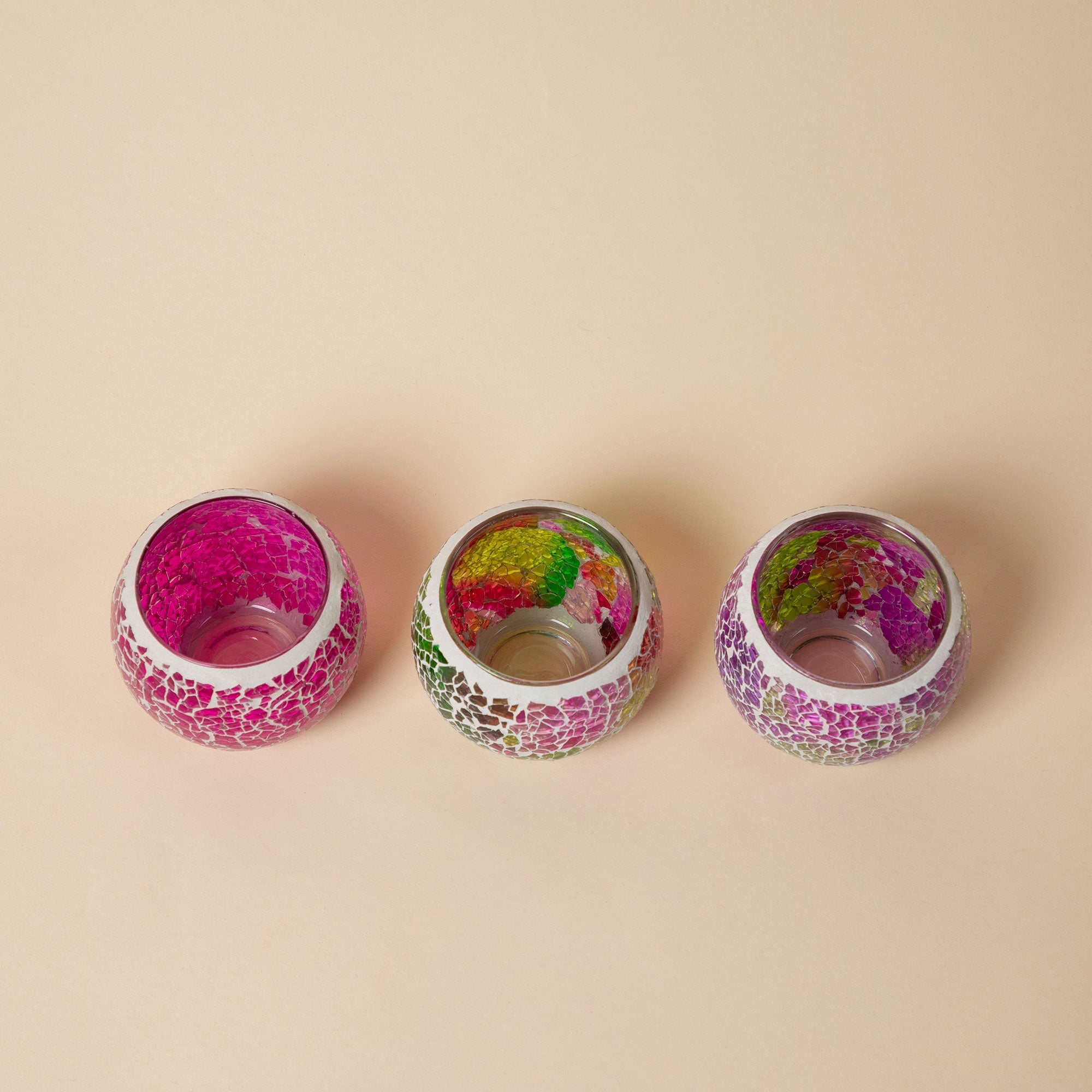 Mosaic Votive Holders - Set of 3 Decorative Home Accent La Vie Bien Mosaic Votive Holders - Set of 3