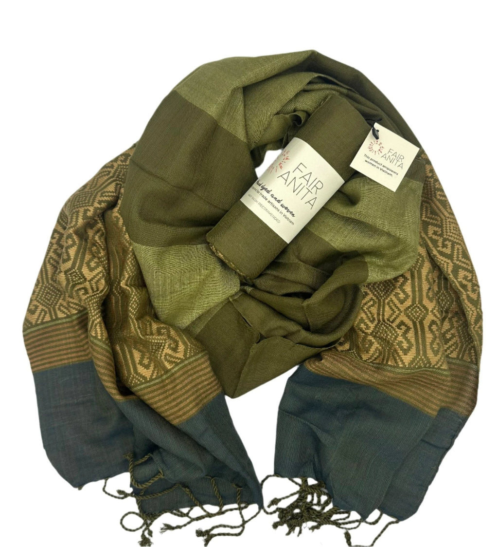 Mossy Hillside Woven Scarf by Fair Anita