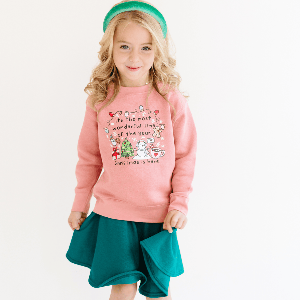 Most Wonderful time of the Year toddler or youth Sweatshirt, Christmas collection by Benny and Ray Apparel
