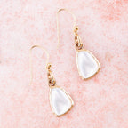 White Mother of Pearl Golden Drop Earrings