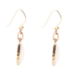 White Mother of Pearl Golden Drop Earrings