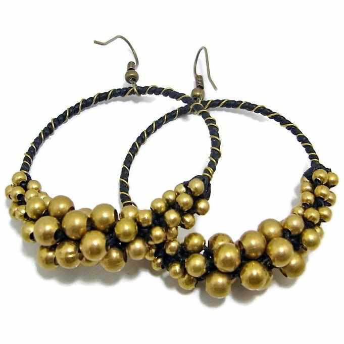 Mountain Brass Bead Earrings - Thailand Jewelry La Vie Bien Mountain Brass Bead Earrings - Thailand
