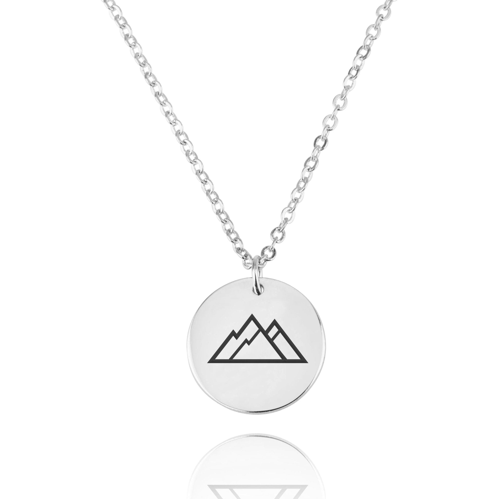 Mountains Engraving Disc Necklace La Vie Bien Mountains Engraving Disc Necklace