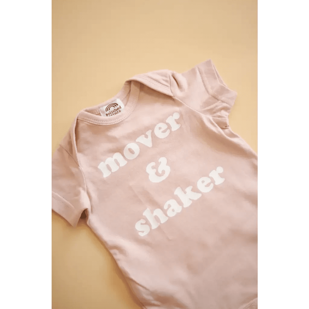 Mover & Shaker Organic Cotton Baby Bodysuit by Polished Prints