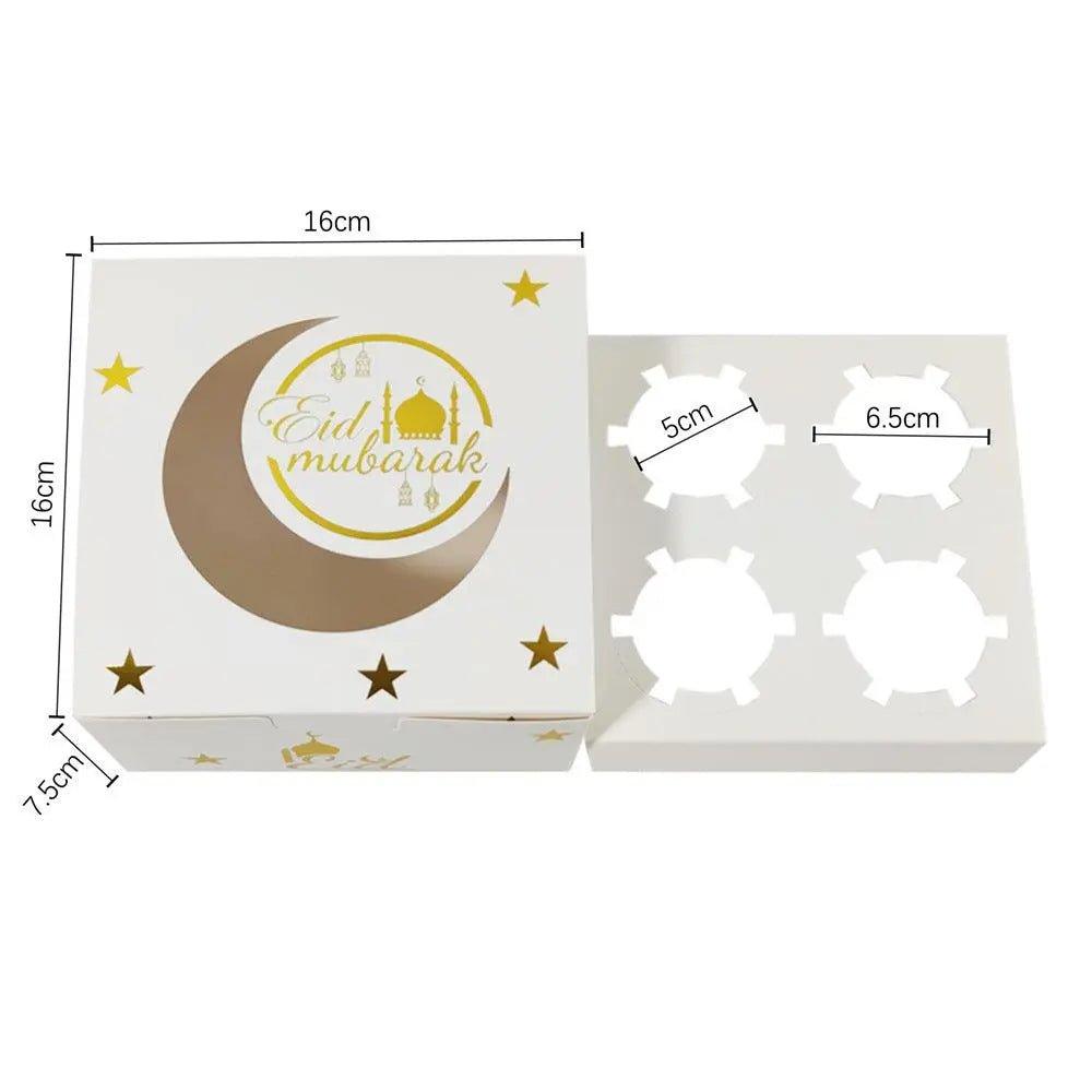 MR016 Ramadan Cupcake Packing Box,Muffin Box 4 holes La Vie Bien MR016 Ramadan Cupcake Packing Box,Muffin Box 4 holes