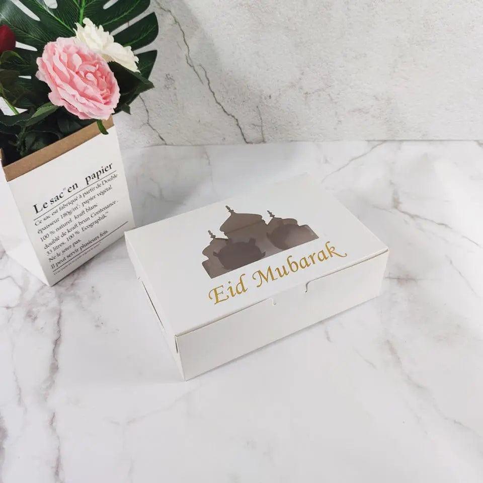 MR017 EID Mubarak Cupcake Box , Gift Box 6 holes La Vie Bien MR017 EID Mubarak Cupcake Box , Gift Box 6 holes